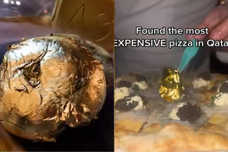 Comida de lujo en Qatar: Una hamburguesa con oro, una pizza por más de $2 millones y novedosas preparaciones