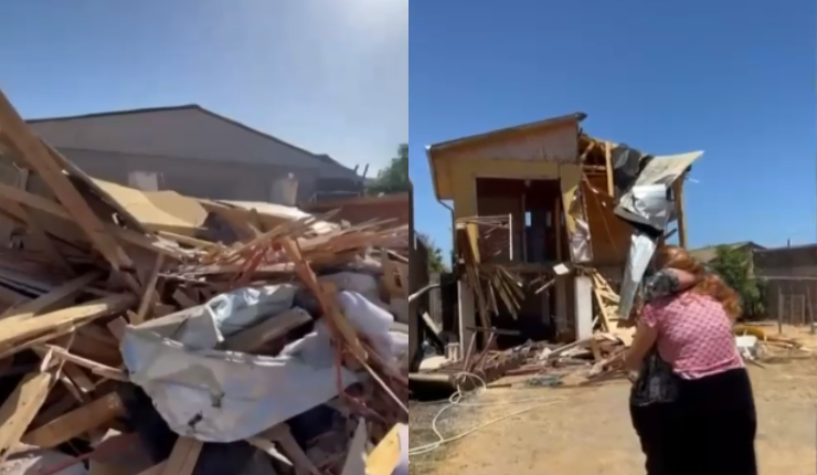 Viralizan desgarradora reacción de familia que le demuelen su casa en Pichilemu: Fue por orden del municipio