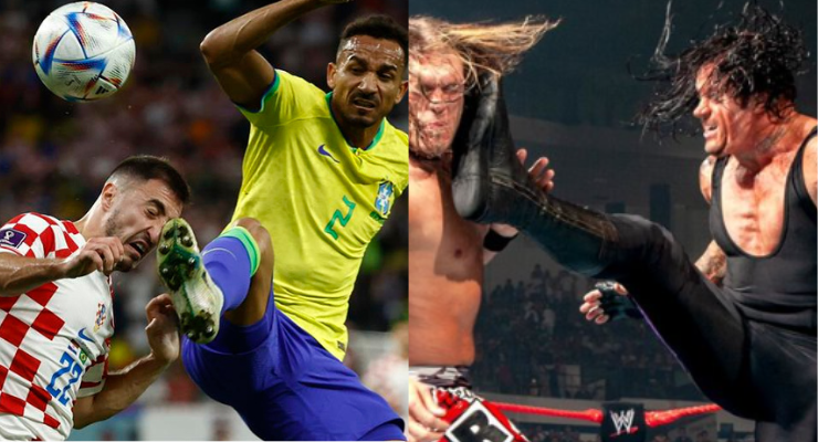 Casi le vuela la cabeza: Redes estallan en memes tras polémica patada de Danilo contra jugador de Croacia