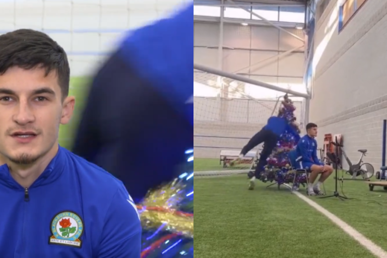 ¿El Grinch del Blackburn Rovers? Ben Brereton irrumpió sorpresivamente en pleno saludo navideño