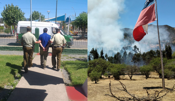Partió por un asado: Detienen a hombre que provocó incendio forestal en la Región de O'Higgins