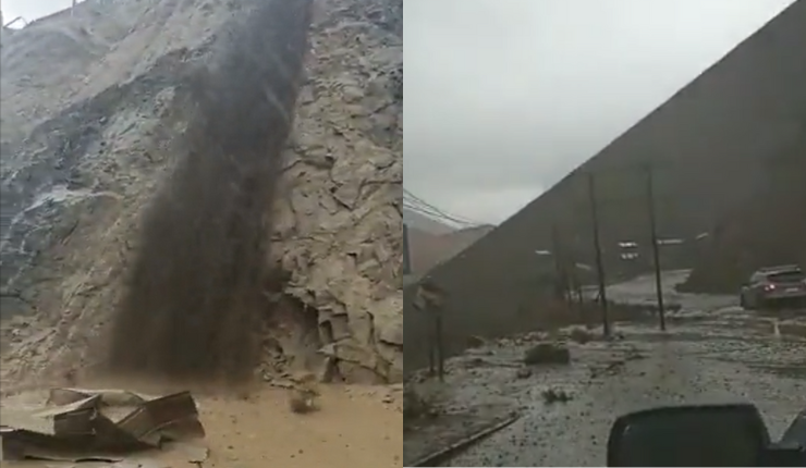 Registran desprendimiento de tierra en Paihuano por fuertes precipitaciones