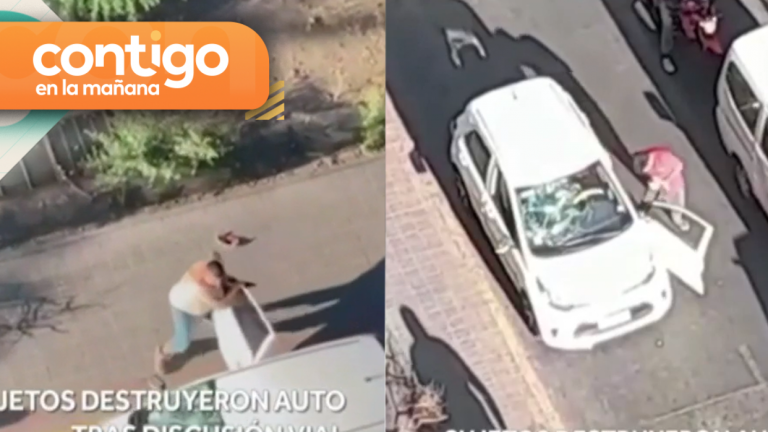 Lo dejaron con las puertas al revés: Sujetos destruyen auto tras incidente vial en el centro de Santiago