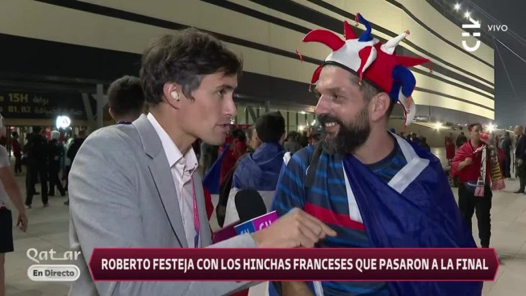 Roberto Cox festejó con los hinchas franceses que pasaron a la final del Mundial de Qatar