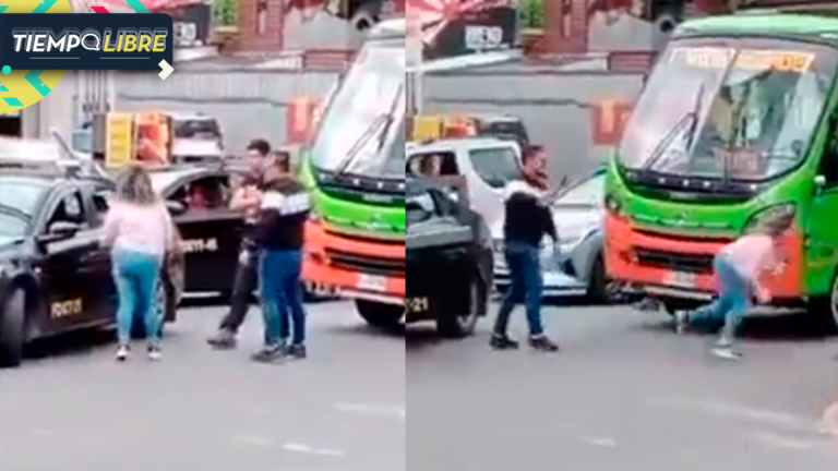 Impactante registro: Altercado entre conductora de taxi colectivo y micrero terminó con mujer en el suelo