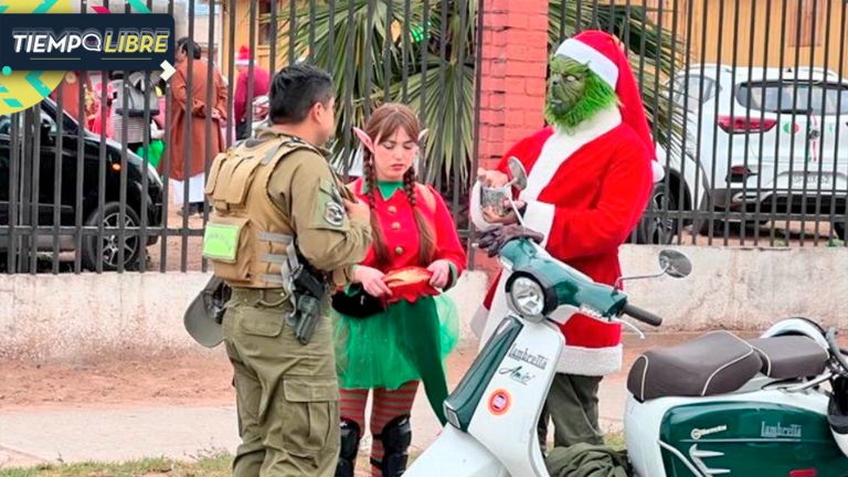 ¿Ayudaron a la Navidad? Multan al “Grinch” por conducir un scooter sin casco de seguridad