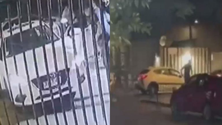 60 segundos de terror: Pareja fue encañonada en violento portonazo y vecinos grabaron el modus operandi