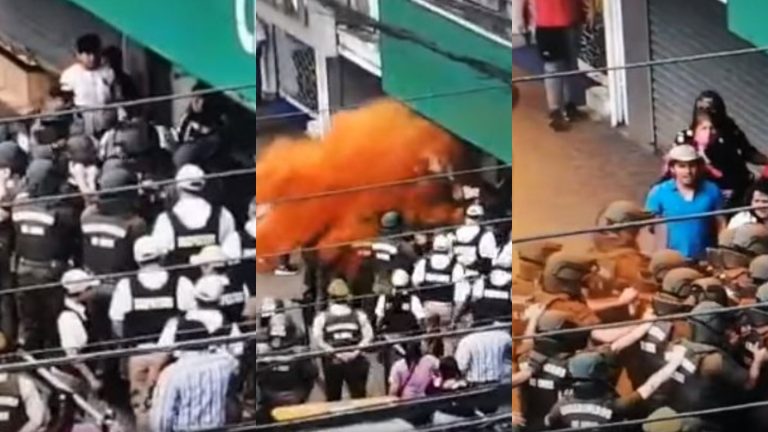 Insólito: Lanzaron merkén a carabineros durante desalojo de ambulantes en Temuco