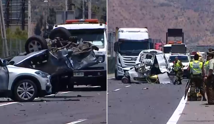 Tragedia en Ruta 68: Impactante colisión múltiple por camión sin control deja 4 muertos y 6 heridos