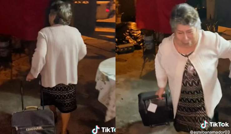 Abuela hizo clásico ritual con maleta en Año Nuevo, pero se devolvió tras escuchar balazos afuera de su casa