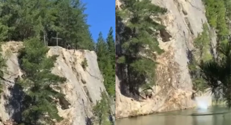 Impactante caída: Joven se lanzó en piquero desde acantilado en Angol y terminó inconsciente