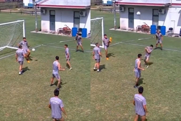 Apuntó mal: Jugadores de San Marcos de Arica se ríen a carcajadas tras pelotazo a un compañero de equipo