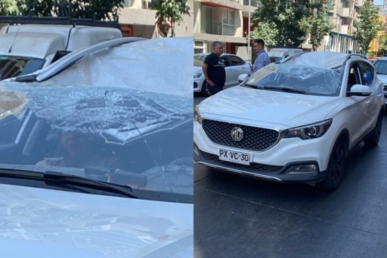 Habría sido desde un piso 15: Hombre murió tras caer sobre un vehículo en Santiago