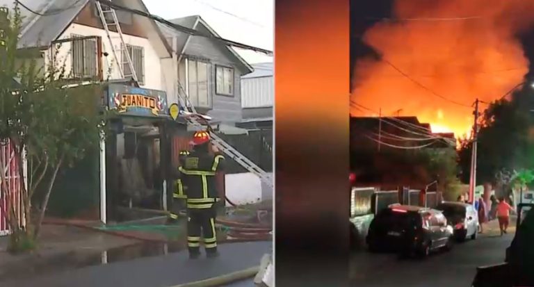 Incendio consume viviendas en Quilicura: Bomberos emitió segunda alarma por riesgo de propagación