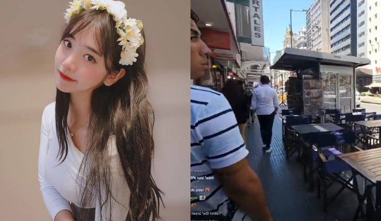 Recorriendo Buenos Aires: Streamer coreana sufrió lanzazo de su celular en plena transmisión
