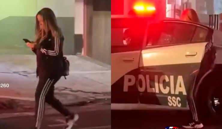 Por ir mirando el celular: Mujer se volvió viral por subirse a patrulla pensando que era un taxi