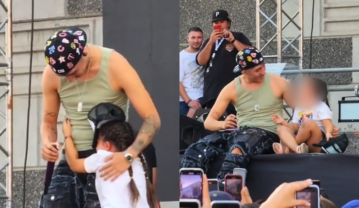 Le firmó su polera y cantó con ella: Pailita se viraliza tras protagonizar tierno momento con una niña durante show