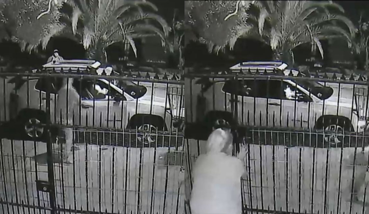 Dramático registro: Sujetos armados golpearon y le robaron auto en la puerta de su casa en El Bosque