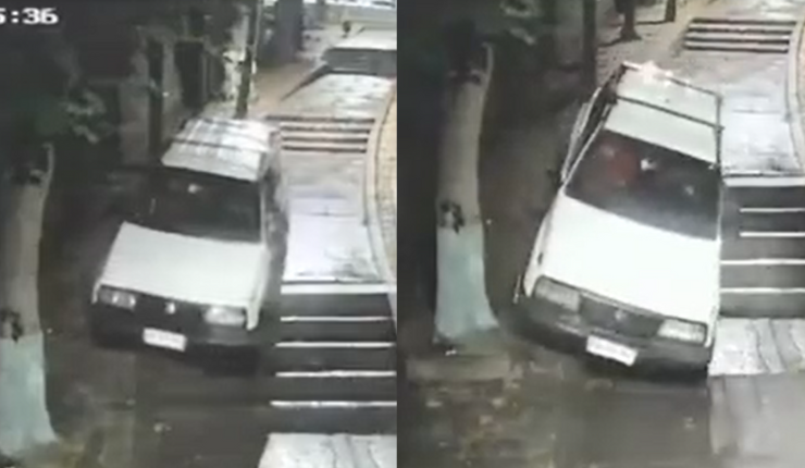 Indignación en Lota: Conductor pasó su camioneta por escalera patrimonial y casi ocasiona gran accidente