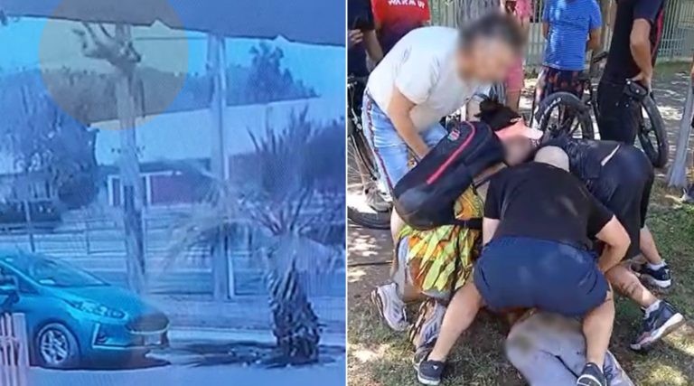 Recibió descarga eléctrica y terminó linchado: Registran accidentado robo de cables en altura en Conchalí