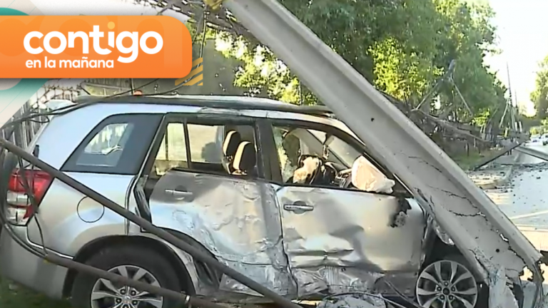 ¡Insólito! Mujer chocó con un poste, intentó huir y fue asaltada en Conchalí