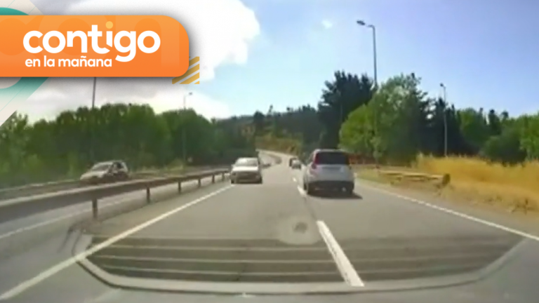 Conductores evitaron choque: Registran a vehículo contra el tránsito en carretera de Concepción