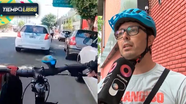Ciclista se grabó golpeando los autos que se cruzaban en la calle y ahora se arrepiente
