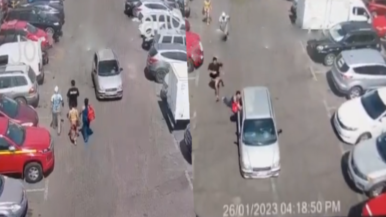 VIDEO: Mujer fue arrastrada por delincuentes en vehículo en el estacionamiento del Mall ZOFRI