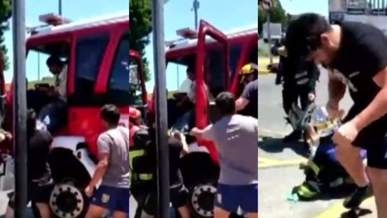 Insólita agresión: Atacan a puñetazos a bombero mientras ayudaba en un choque en Concepción