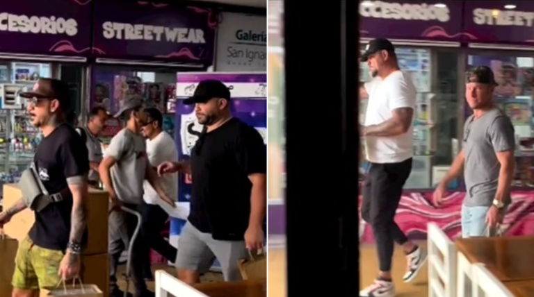 ¡Ya están en Chile! Graban a dos miembros de Backstreet Boys comprando en galería de Santiago centro