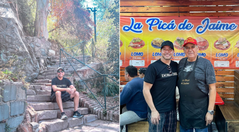 ¡Hasta se comió un lomito italiano! Las fotos del paso de Howie D de Backstreet Boys por el Cerro Santa Lucía