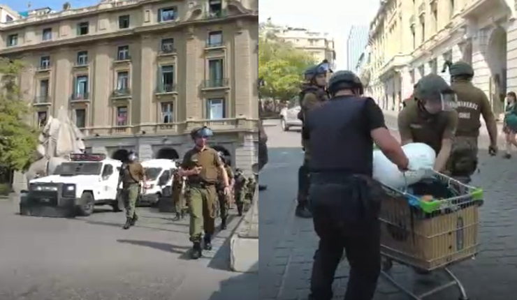 Con patrullas pasando por Paseo Ahumada: El despliegue de Carabineros para desalojar al comercio ambulante