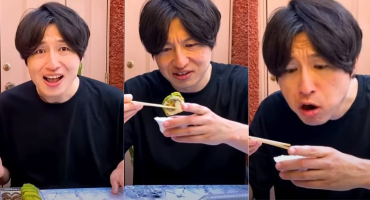La divertida reacción de youtuber japonés al probar sushi chileno por primera vez: 