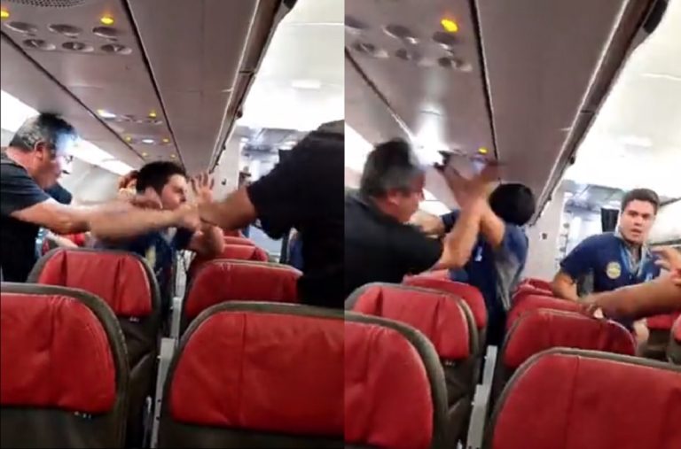 Con combos y empujones: Registran violenta pelea al interior de avión en aeropuerto de Antofagasta