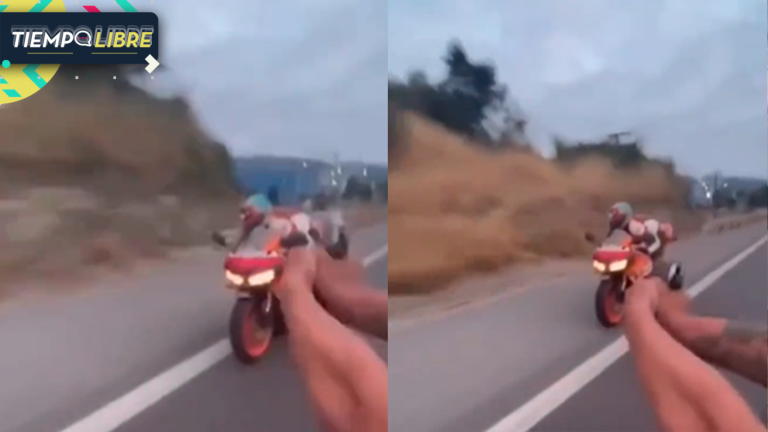 Horror: video muestra momento que sujeto dispara a motociclista desde vehículo en plena carretera