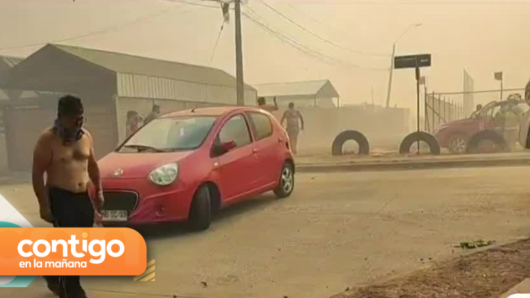 Así fue la impactante evacuación de los habitantes de Tomé por incendio forestal descontrolado