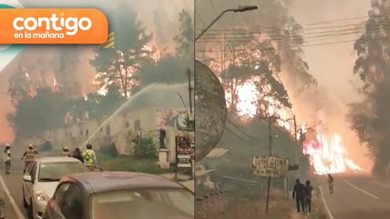 Se incendió hogar de ancianos: Fuego se mantiene descontrolado en Tomé