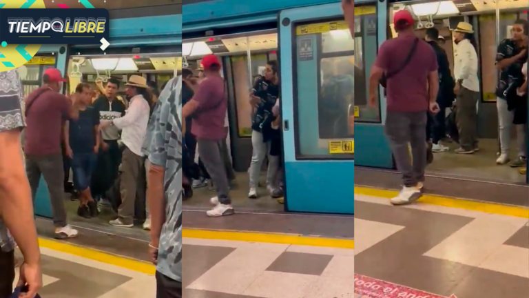 Impactante registro: captan a hombre amenazando con pistola a pasajeros del Metro