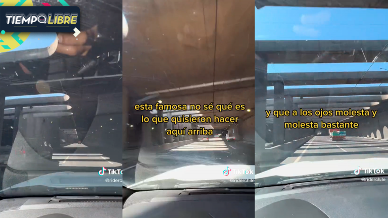 “A qué genio se le ocurre”: Tiktoker desató debate tras compartir video de tragaluces en Autopista Central