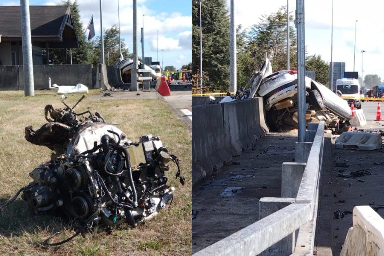 Fatal accidente a exceso de velocidad en Peaje Troncal Purranque de Los Lagos: Automóvil quedó destrozado
