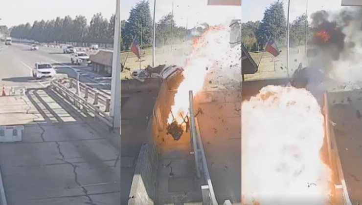 El impactante registro del fatal choque a exceso de velocidad en peaje de Purranque