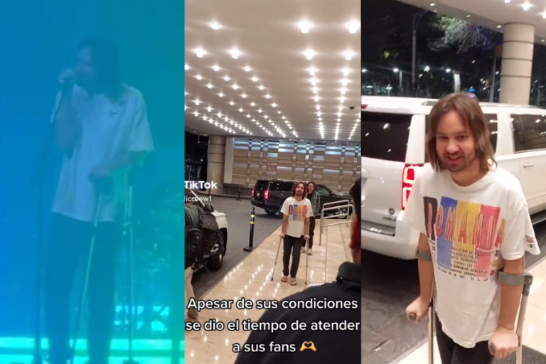 ¿Será igual en Chile? Líder de Tame Impala se presenta con muletas en México y sale a saludar a sus fans