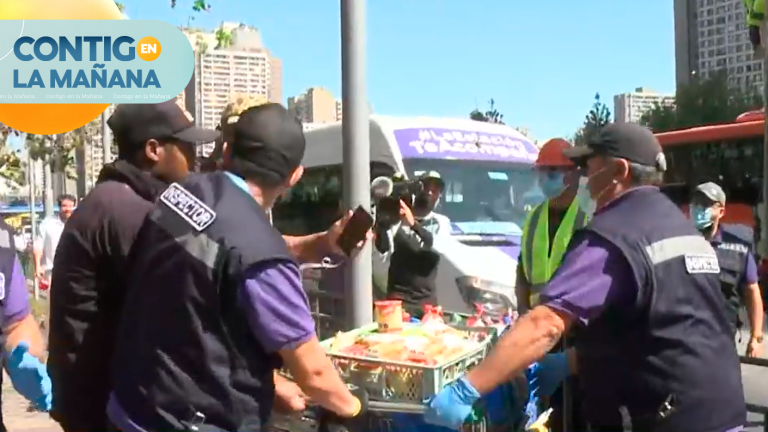 Seremi de Salud fiscaliza a vendedores de comida callejera en Estación Central