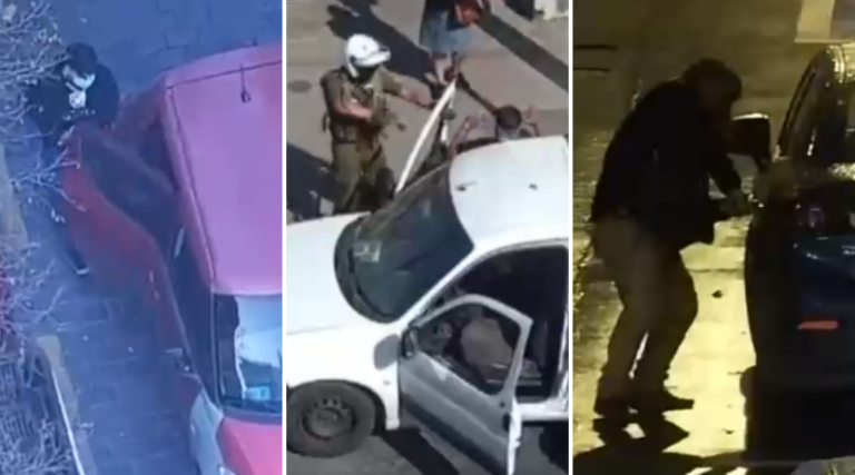 Incluso a plena luz del día: Graban a delincuentes desmantelando autos en 30 segundos en Providencia