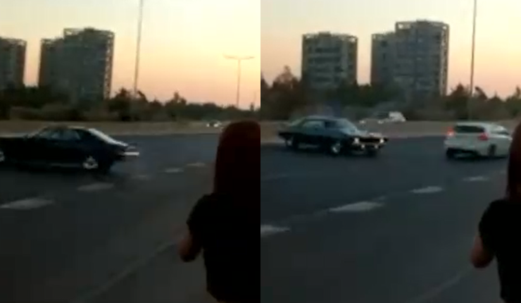 Casi ocasiona fatal accidente: Captan a conductor realizando peligrosa maniobra en plena Costanera Norte