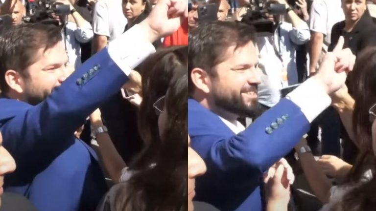 La tajante y viralizada respuesta del pdte. Boric a transeúnte que le pidió su renuncia