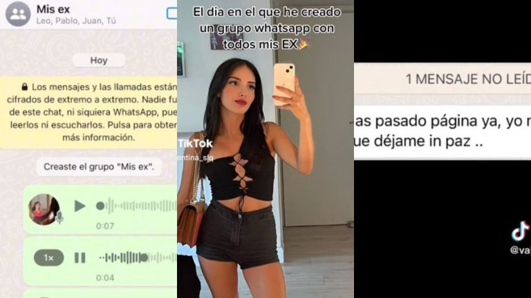 Tiktoker juntó a todos sus ex en un chat de WhatsApp: Así reaccionaron y estas fueron sus respuestas
