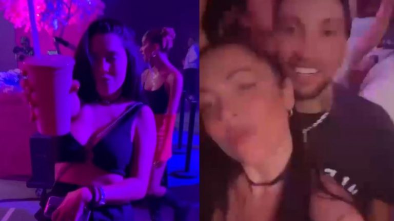 ¿Fotos comprometedoras? Los coquetos registros de Daniela Aránguiz y Luis Mateucci en masiva fiesta capitalina