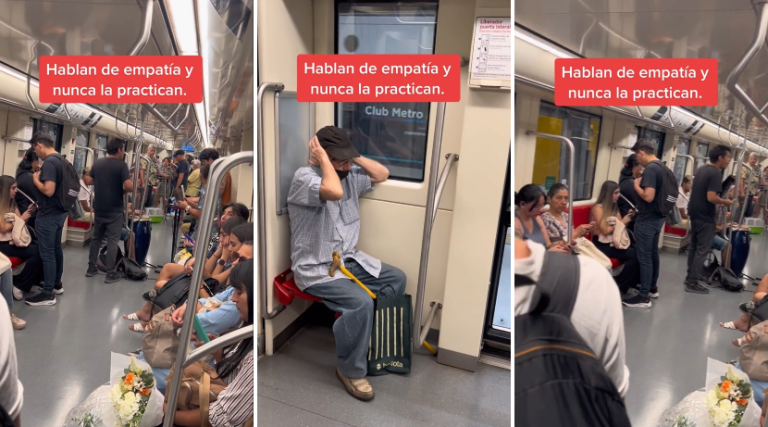 Hasta se tapó los oídos: Video de adulto mayor molesto por músicos en vagón de Metro abre intenso debate