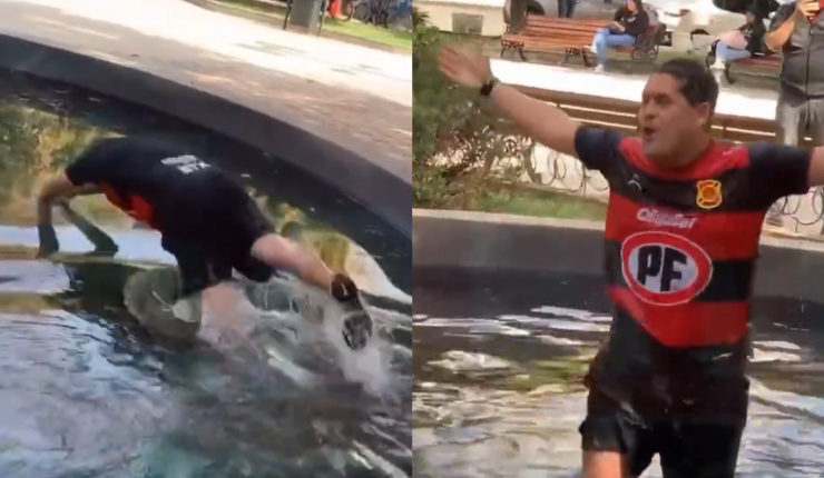 ¡A la pileta! Alcalde de Linares tuvo que pagar apuesta tras derrota ante Rangers por Copa Chile